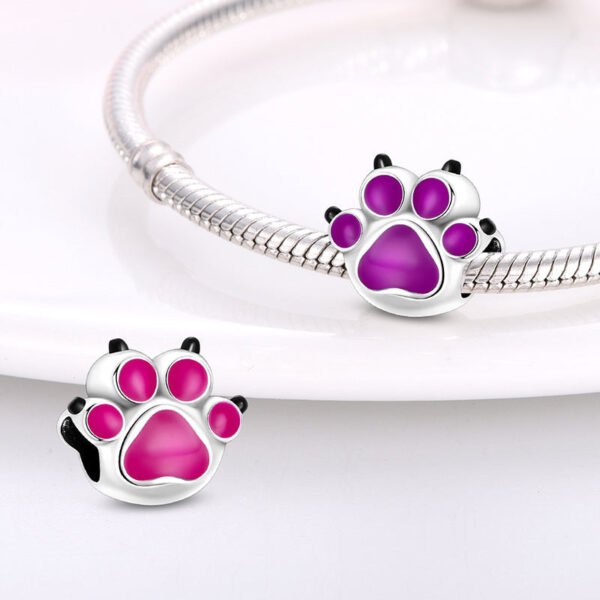 Charm empreinte de patte en argent - change de couleur - Korell charms