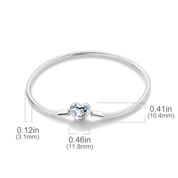 Bracelet pour charms cœur petits papillons en argent - Korell charms