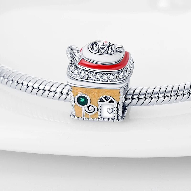 Charm maison en pain d'épices de Noël en argent - Korell charms