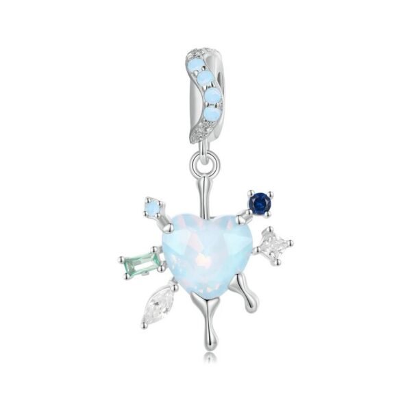 Charm Prestige pendentif cœur givré en argent plaqué platine Default Title - Korell charms
