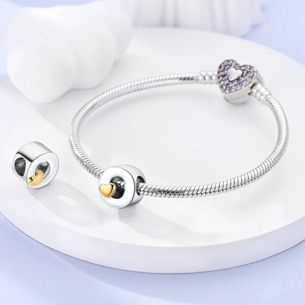 Charm alphabet lettre et cœur doré en argent - Korell charms