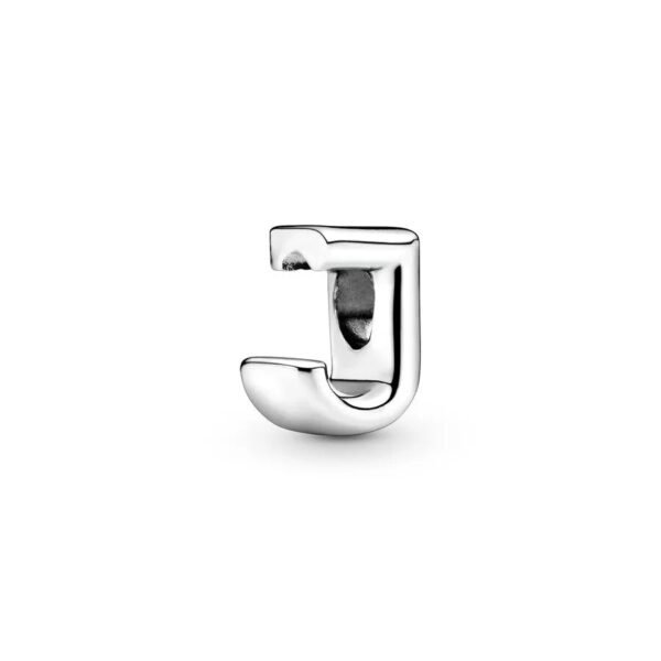 Charm alphabet lettre polie en argent Lettre J - Korell charms