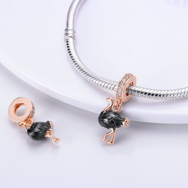 Charm pendentif oiseau autruche en argent - Korell charms