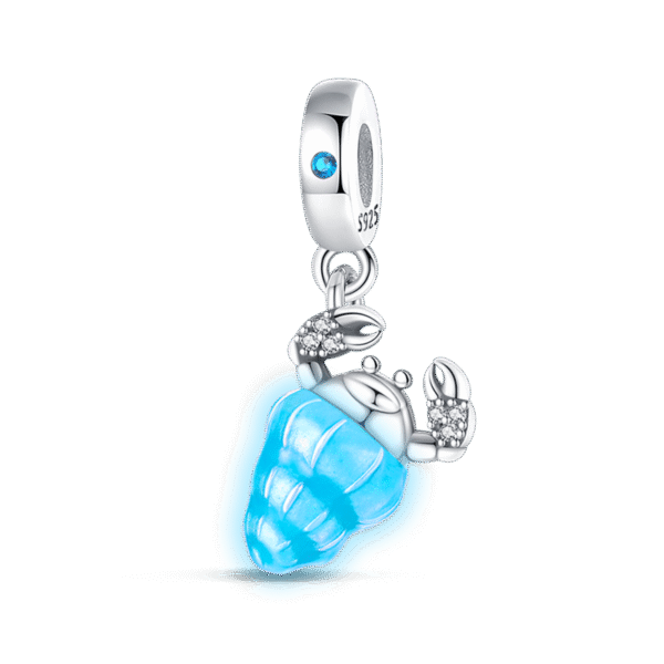 Charm pendentif bernard-l'ermite en argent - lumineux - Korell charms