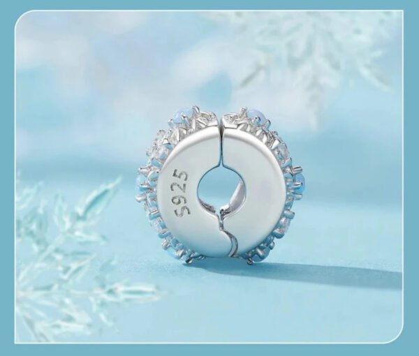Charm Prestige séparateur à clip flocons de neige en argent plaqué platine - Korell charms
