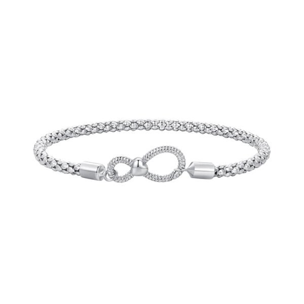 Bracelet Prestige Signe Infini en maille cloutée en argent plaqué platine - Korell charms