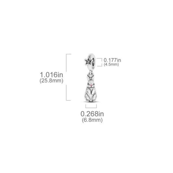 Charm pendentif lapin et fleur en argent - Korell charms