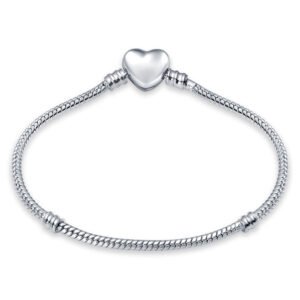 Bracelet pour charms cœur plaqué argent - Korell charms