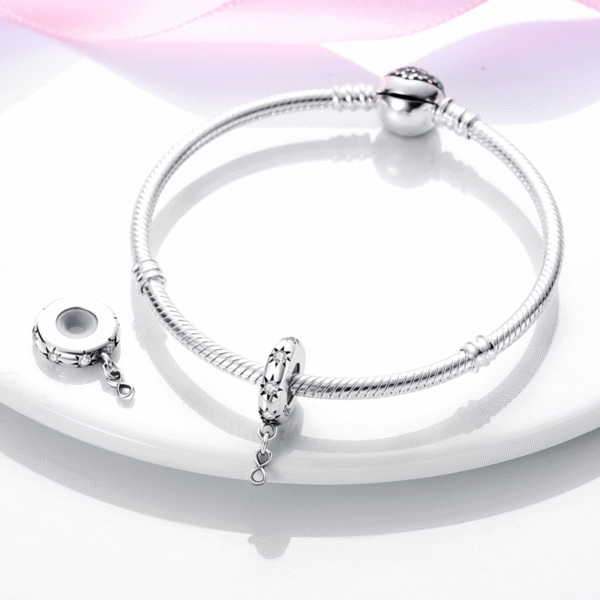 Charm séparateur étoiles en cristaux et signe infini en argent - Korell charms