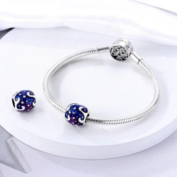 Charm perle ciel et étoiles en argent - Korell charms