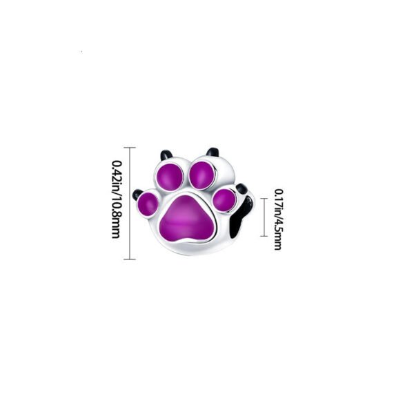 Charm empreinte de patte en argent - change de couleur - Korell charms