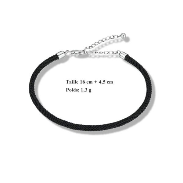 Bracelet Prestige corde tressée en argent plaqué platine - Korell charms