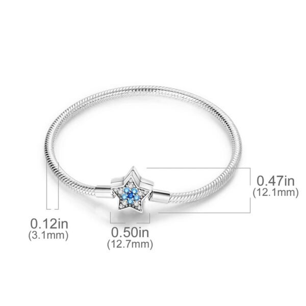 Bracelet pour charms étoile cristaux bleus en argent - Korell charms