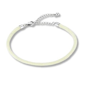 Bracelet Prestige corde tressée en argent plaqué platine Ecru - Korell charms