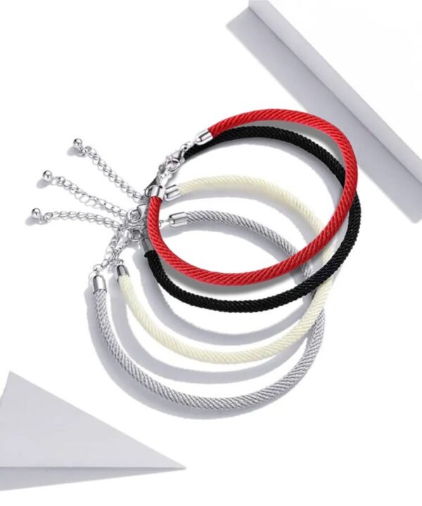Bracelet Prestige corde tressée en argent plaqué platine - Korell charms