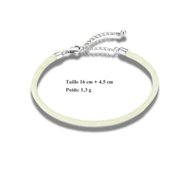 Bracelet Prestige corde tressée en argent plaqué platine - Korell charms
