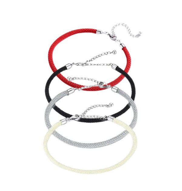 Bracelet Prestige corde tressée en argent plaqué platine - Korell charms